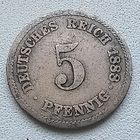 Германия 5 пфеннигов, 1888 A  2-1-51