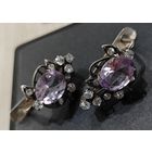 Серьги серебряные с камнями. 6.9гр