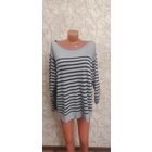 Стильный джемпер H&M на 64-68 размер. Тепленький, не толстый, мягкий, очень приятный на ощупь. Отличный состав: 39% хлопок, 30% полиамид, 26% вискоза, 5% альпака. Цвет серый, в черную полоску.