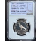 3 марки 1930 А Германия Веймар освобождение Рейнланда слаб NGC PF65 ULTRA CAMEO ПРУФ-PROOF