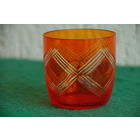 Стакан  красное стекло   ( высота 8 см , диаметр 8 см )    целая