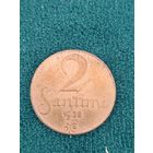 Латвия. 2 сантима 1932 года