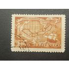 1943 СССР. 200-летие со дня смерти мореплавателя Витуса Беринга. Карта Берингова пролива и 2-й Камчатской экспедиции