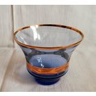 Чаша, ваза, голубое стекло, позолота, СССР