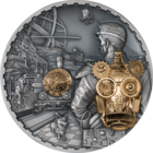 Острова Кука 100 долларов 2023г. "Стимпанк. Steampunk. Реактивный ранец". Монета в капсуле; подарочном футляре; сертификат; коробка. СЕРЕБРО 1000гр.