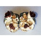 Брошь винтажная, розы, фарфор