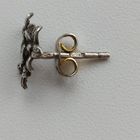 Серьга (одна) "гвоздик", винтажная, б/у,  серебро пр.916, оригинал, из СССР..