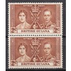 73.BrKS. Великобритания. Колонии.  Британская Гвиана. Коронация Георга VI и Елизаветы. 1937 г. 2C. Mi.#173. Пара. MNH.