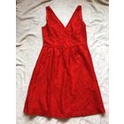 Платье красное 46 Германия КАК НОВОЕ марк 40 Кружева хлопок