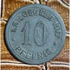 Монета 10 пфеннигов 1917 год. Ботроп. Веймарская республика.