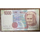 Банкнота 1000 лир 1990 год Италия.