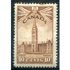 Британские колонии - Канада - 1942/43г. - военное производство, архитектура, 10 с - 1 марка - MH с жёлтыми пятнами на перфорации [Mi 224]. #3-WB-102-A-2