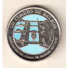 Панама 1/4 бальбоа 2016 100 лет строительству Панамского канала. Расширение канала 2007-2016