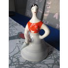 Фарфоровая статуэтка девушка с зонтом городнцица без реставрации.