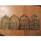 С рубля. складень "Двунадесятые праздники". РИ 2 эмали. сохран.