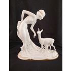 Антикварная статуэтка богини Дианы, старый Wallendorf Валлендорф на форме Fraureuth, Германия