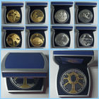 Футляр на монету диаметром 74 мм синий с черным ложементом