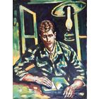 Кищенко А.М.;109/82см;1987год;х/м;"Юноша,читающий книгу"