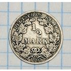 С 1 РУБЛЯ! МОНЕТА 1/2 МАРКИ СЕРЕБРО 1905 ГОДА