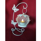 Винтажный изящный подсвечник-ночник с электросвечой.