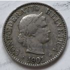 Швейцария 5 раппенов 1901 год