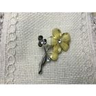 Брошь Желтая Ромашка Германия винтаж Стекло