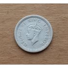 Британская Индия, 1/4 рупии 1943 г., серебро 0.900, Георг VI (1936-1952)
