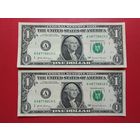 1 доллар 2017 г. (2 банкноты с номерами подряд)