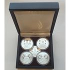 Футляр для 5 монет 1 рубль NiCu или 10 рублей Ag с капсулами 37.00 mm деревянный