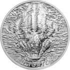 RARE Палау 10 долларов 2018г. "Следы от укусов: Аллигатор. Крокодил". Монета в капсуле; подарочном футляре; номерной сертификат; коробка. СЕРЕБРО 31,10гр.(1 oz).