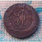 Российская Империя 5 копеек 1763 года. ЕМ. Екатерина I.