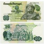 Португалия. 20 эскудо (образца 1971 года, P173, подпись 8, UNC)