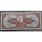 Werty71 Бразилия 20 крузейро 1955 - 1961 UNC банкнота Аллегорическая женщина Провозглашение Республики желтые пятна
