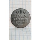 С 1 РУБЛЯ !  МОНЕТА ДАНИЯ  1 ШИЛИНГ 1771 год