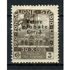 Республика Фиуме (Свободный город) - 1919/1920 - Надпечатка на марках Фиуме Valore globale cent. 3Cor на 3Cor - [Mi.83ii] - 1 марка. MH.  (Лот 94AF)