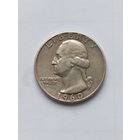 США, 1/4 доллара = 25 центов ( Washington квотер) 1960D серебро