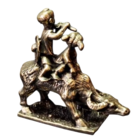 Статуэтка Дети на Буйволе Бронза