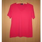 Майка C&A эластичная малиново-розового цвета, с V-образным вырезом, р.М (на 48)