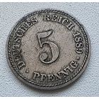 Германия 5 пфеннигов, 1889 A  2-1-53
