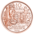 Австрия 10 евро 2019 Рыцарство 1-я монета UNC