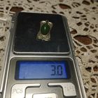 Подвеска мельхиор с камнем, нефрит, вес 3гр, длина 2,5 см