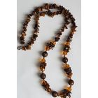 Бусы колье, натуральные камни, камни-шары, камни-гроздья, бусины. Длина 68 см. 70-х годов.