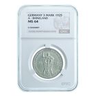 Германия. 3 марки 1925 А слаб CPRC MS64
