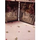 Икона, складень на обсидиане/ вулканическое стекло