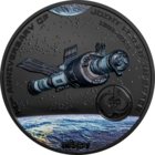 Монголия 5 000 тугриков 2021г. "40 лет полета СОЮЗ 39". Obsidian Black.  Монета в капсуле; подарочной рамке - футляре; сертификат; коробка. СЕРЕБРО 31,10гр.(1 oz).