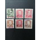Польша 1950 Неполная серия марок с надпечаткой "GROSZY" 1950 года Mi.547-549,552-554 "Президент Болеслав Берут" (гашение без клея, следы наклеек) Mi.650-652,655-657 каталог 28.00 евро