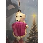 Елочная игрушка медведь с гармошкой