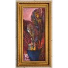 Акулов В.И. "На закате дня", 1997г. Оргалит, масло. Размер 37,5х72,5 см.