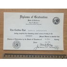 Диплом штат Калифорния США 1958 г