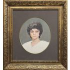 Бржозовский Г.Ф "Портрет дочери балерины Л.Г Бржозовской". ДВП, масло. Размер с рамой и паспарту 56,5х61 см.